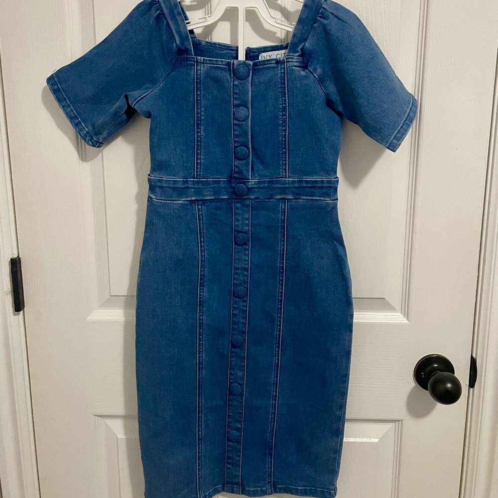 Ivy City Mini Lindsay Dress in Denim size 8